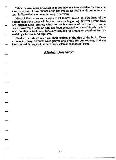 Alleluia Aotearoa: Hymns and Songs for All Churches page xi