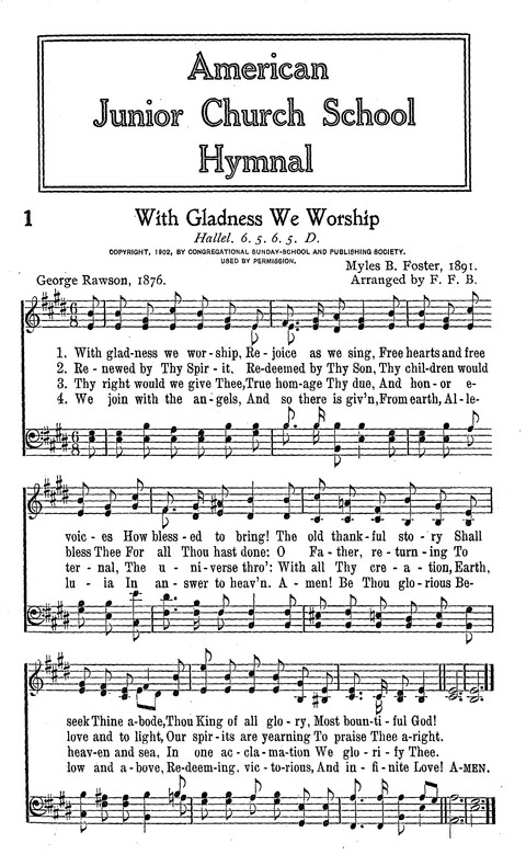 American Junior Church School Hymnal page 1