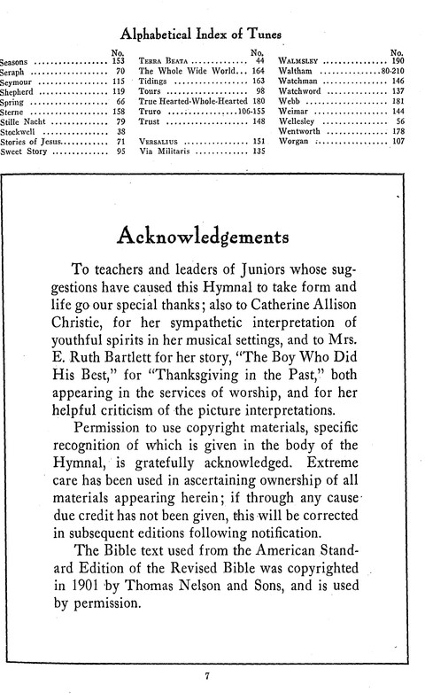 American Junior Church School Hymnal page x