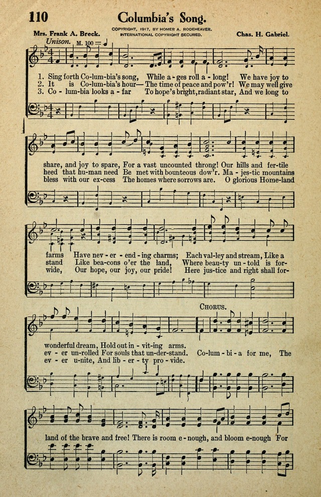 Awakening Songs for the Church, Sunday School and Evangelistic Services page 110