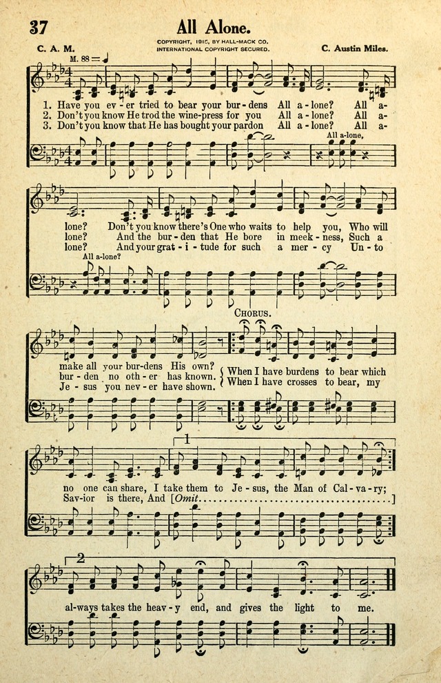 Awakening Songs for the Church, Sunday School and Evangelistic Services page 37