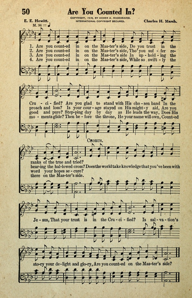 Awakening Songs for the Church, Sunday School and Evangelistic Services page 50