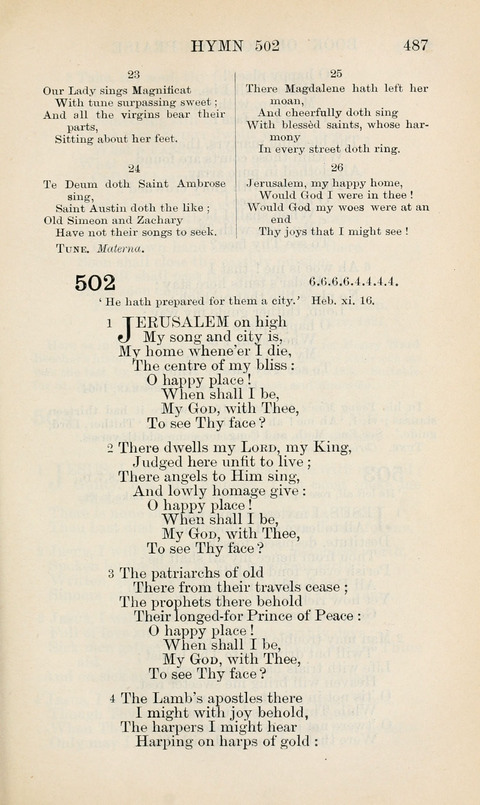 The Book of Common Praise: being the Hymn Book of the Church of England in Canada. Annotated edition page 487