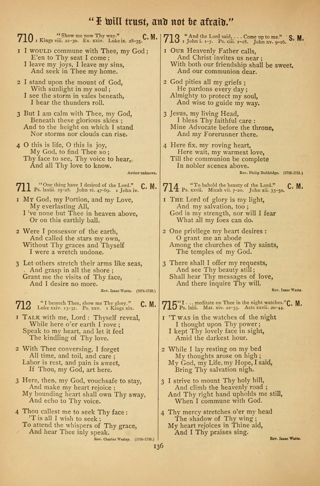The Clifton Chapel Collection of "Psalms, Hymns, and Spiritual Songs": for public, social and family worship and private devotions at the Sanitarium, Clifton Springs, N. Y. page 136