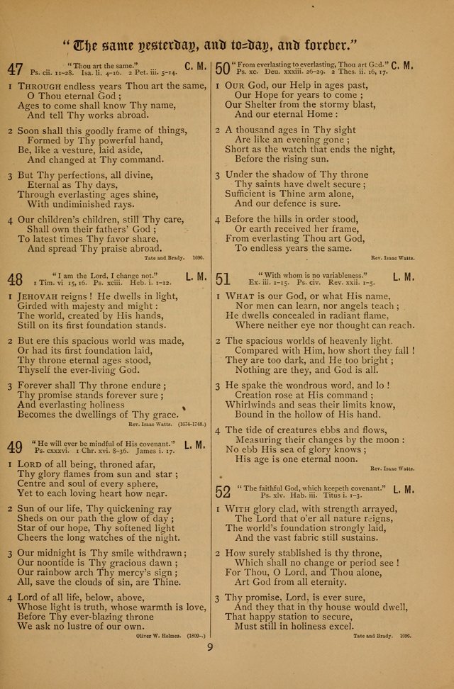 The Clifton Chapel Collection of "Psalms, Hymns, and Spiritual Songs": for public, social and family worship and private devotions at the Sanitarium, Clifton Springs, N. Y. page 9