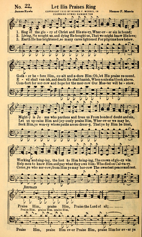 Crowning Hymns No. 10: for Conventions, Singing Societies, Etc. page 21