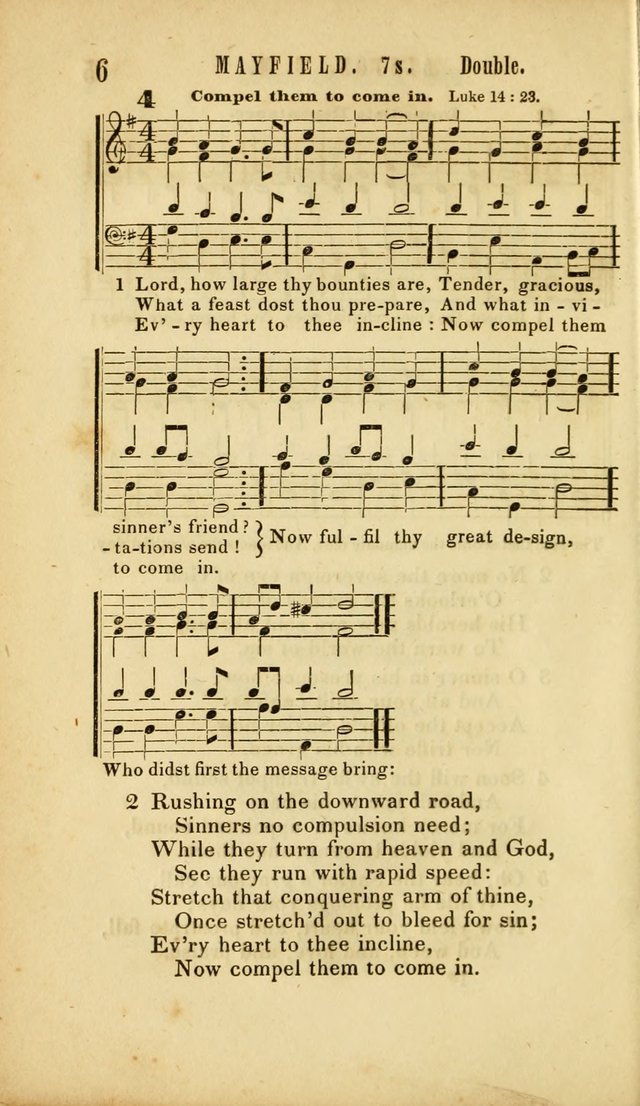 Chapel Hymns: a selection of hymns, with appropriate tunes; adapted to vestry or other social religious meetings page 6