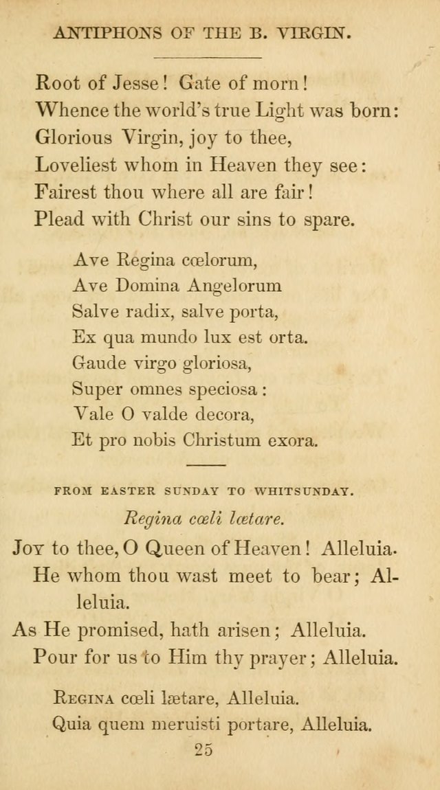 The Catholic Hymn Book: a collection of hymns, anthems, etc. for all  holydays of obligation and devotion throughout the year page 25