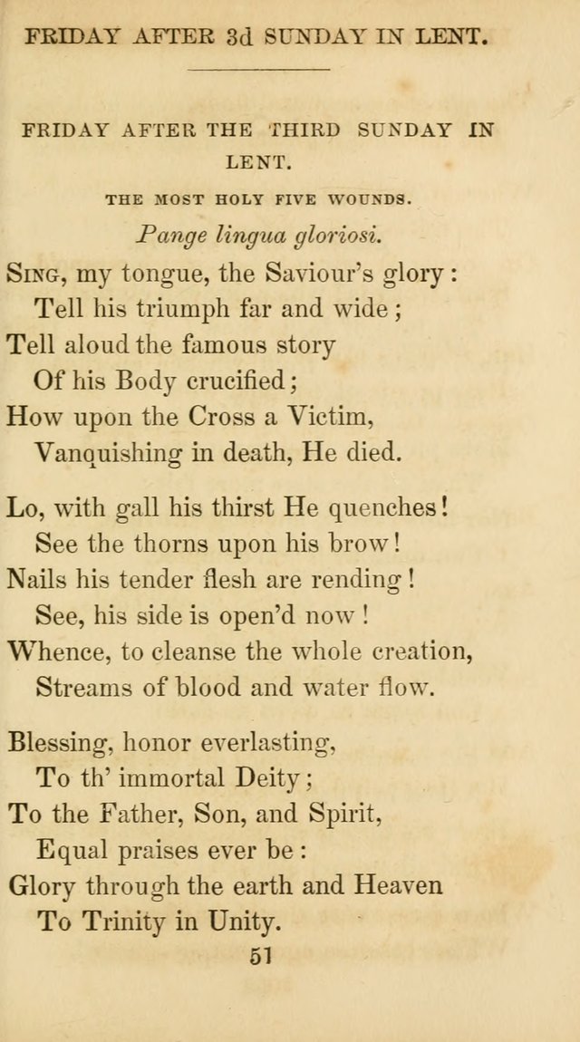 The Catholic Hymn Book: a collection of hymns, anthems, etc. for all  holydays of obligation and devotion throughout the year page 51