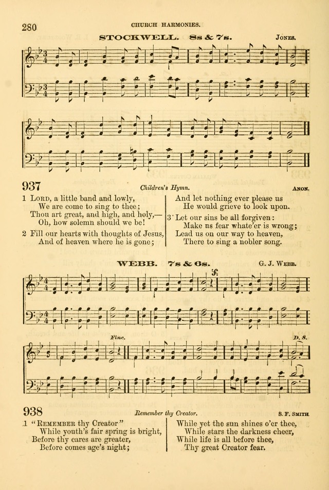 Church Harmonies: a collection of hymns and tunes for the use of Congregations page 280