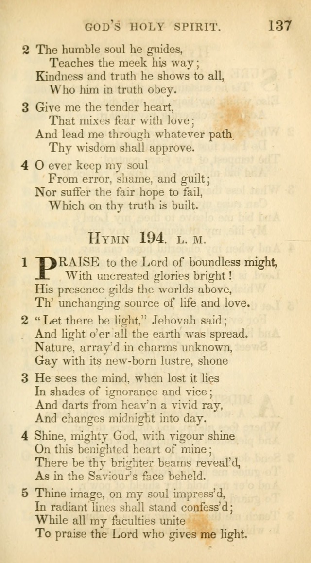 A Collection of Hymns and a Liturgy: for the use of Evangelical Lutheran Churches, to which are added prayers for families and individuals (New and Enl. Stereotype Ed.) page 137