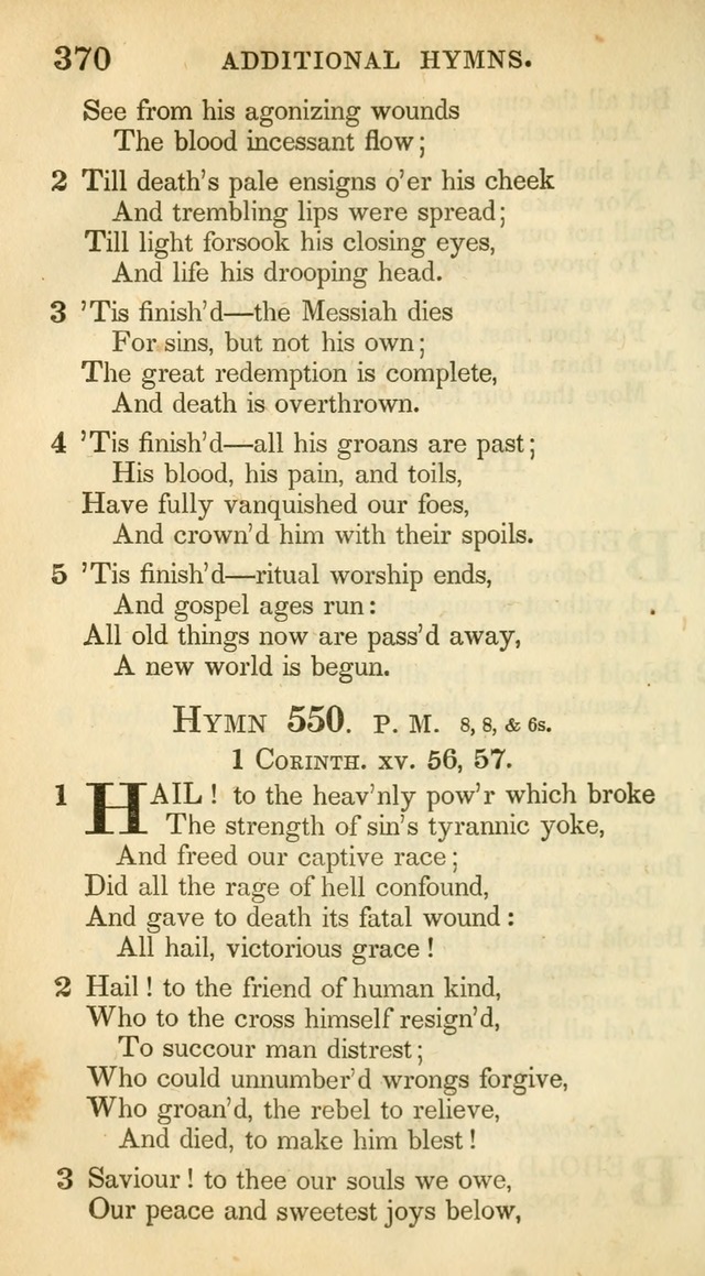 A Collection of Hymns and a Liturgy: for the use of Evangelical Lutheran Churches, to which are added prayers for families and individuals (New and Enl. Stereotype Ed.) page 370