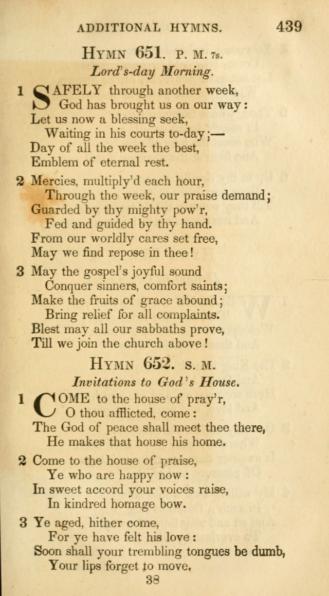 A Collection of Hymns and a Liturgy: for the use of Evangelical Lutheran Churches, to which are added prayers for families and individuals (New and Enl. Stereotype Ed.) page 439