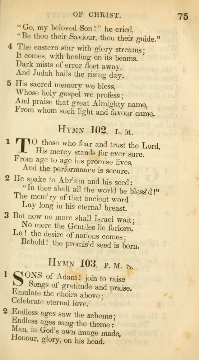 A Collection of Hymns and a Liturgy: for the use of Evangelical Lutheran Churches, to which are added prayers for families and individuals (New and Enl. Stereotype Ed.) page 75