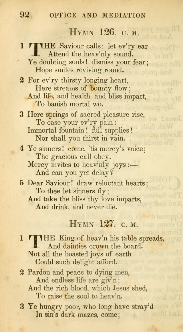 A Collection of Hymns and a Liturgy: for the use of Evangelical Lutheran Churches, to which are added prayers for families and individuals (New and Enl. Stereotype Ed.) page 92