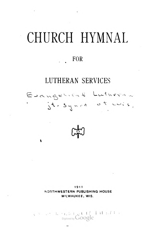 Church Hymnal for Lutheran Services page v