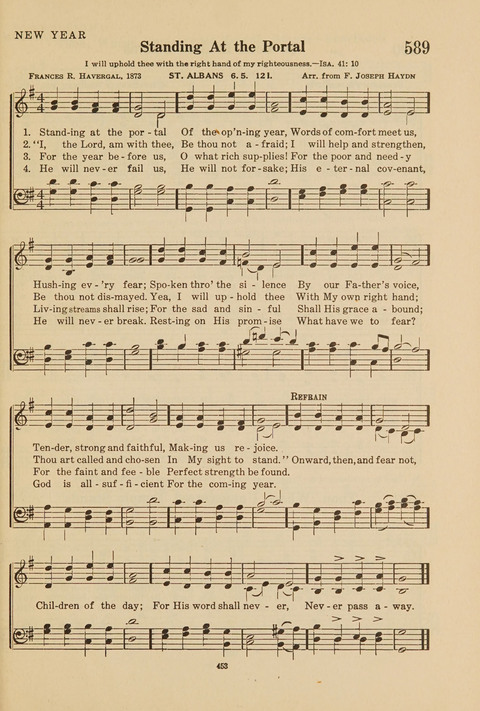 Church Hymnal, Mennonite: a collection of hymns and sacred songs suitable for use in public worship, worship in the home, and all general occasions (1st ed. ) [with Deutscher Anhang] page 453