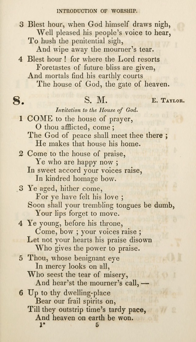Christian Hymns for Public and Private Worship: a collection compiled  by a committee of the Cheshire Pastoral Association (11th ed.) page 5