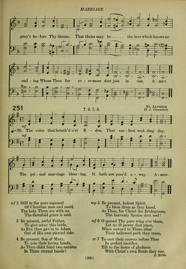 The Church Hymnal: containing hymns approved and set forth by the general conventions of 1892 and 1916; together with hymns for the use of guilds and brotherhoods, and for special occasions (Rev. ed) page 240