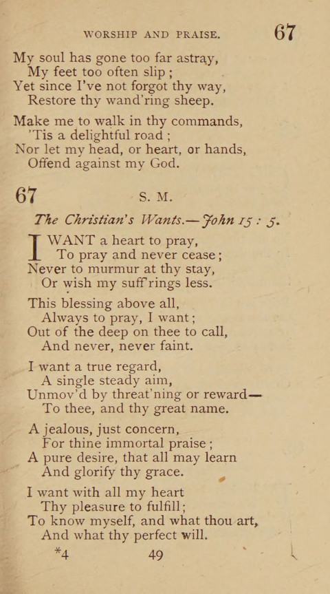 A Collection of Hymns and Sacred Songs: suited to both private and public devotions, and especially adapted to the wants and uses of the brethren of the Old German Baptist Church page 43