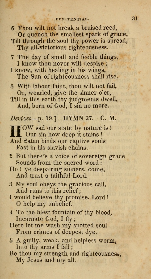A Collection of Hymns for the Use of the Methodist Episcopal Church: principally from the collection of  Rev. John Wesley, M. A., late fellow of Lincoln College, Oxford; with... (Rev. & corr.) page 31