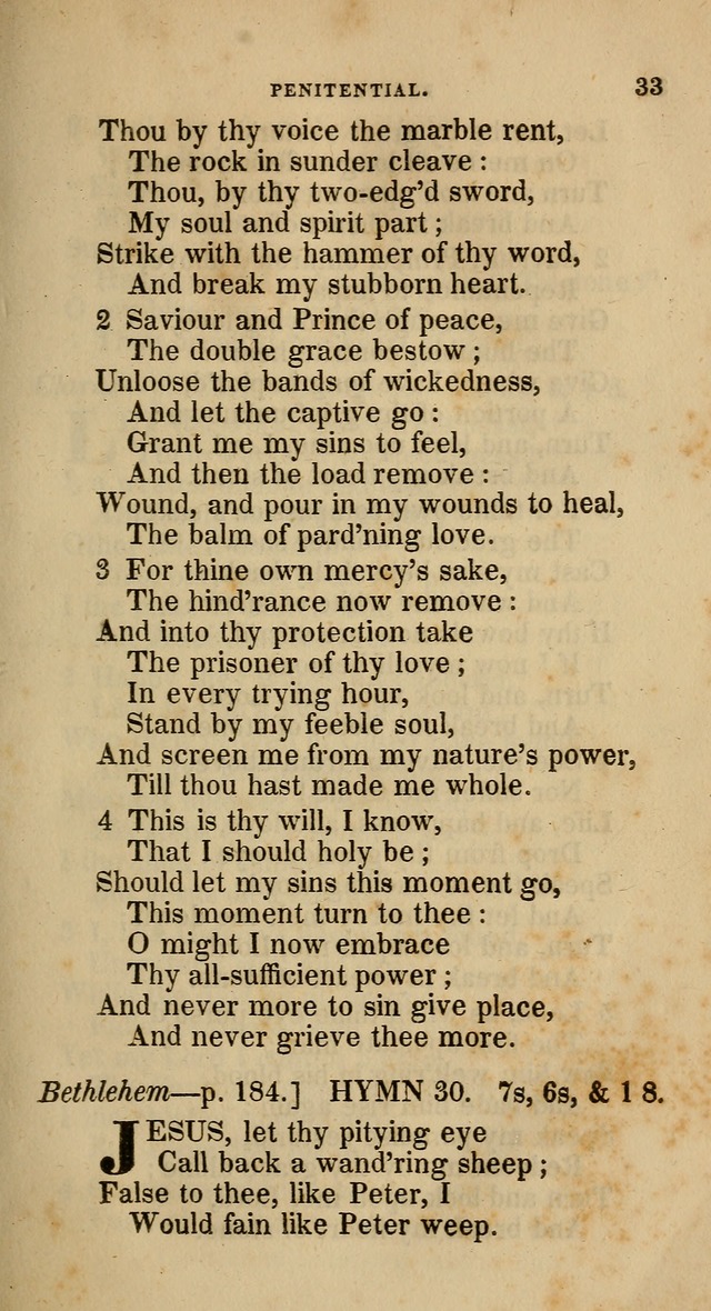 A Collection of Hymns for the Use of the Methodist Episcopal Church: principally from the collection of  Rev. John Wesley, M. A., late fellow of Lincoln College, Oxford; with... (Rev. & corr.) page 33