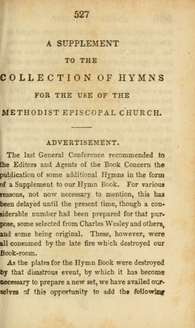 A Collection of Hymns: for the use of the Methodist Episcopal Church, principally from the collection of the Rev. John Wesley, A. M., late fellow of Lincoln College..(Rev. and corr. with a supplement) page 529