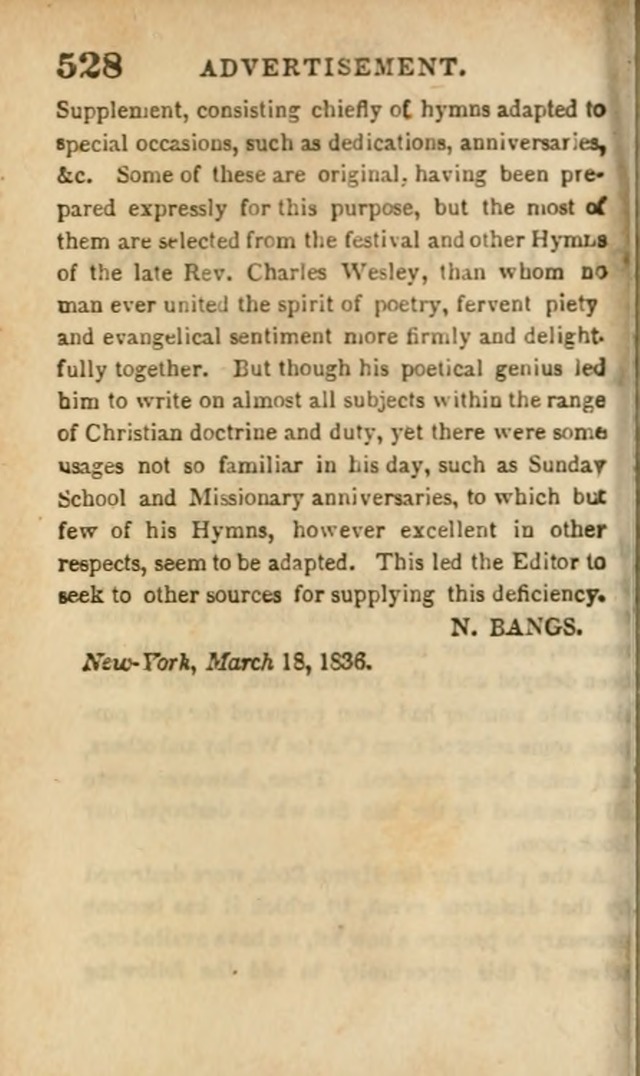 A Collection of Hymns: for the use of the Methodist Episcopal Church, principally from the collection of the Rev. John Wesley, A. M., late fellow of Lincoln College..(Rev. and corr. with a supplement) page 530