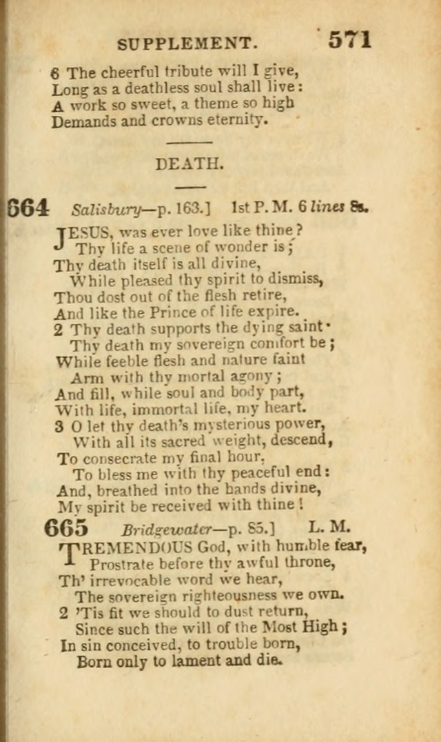 A Collection of Hymns: for the use of the Methodist Episcopal Church, principally from the collection of the Rev. John Wesley, A. M., late fellow of Lincoln College..(Rev. and corr. with a supplement) page 573