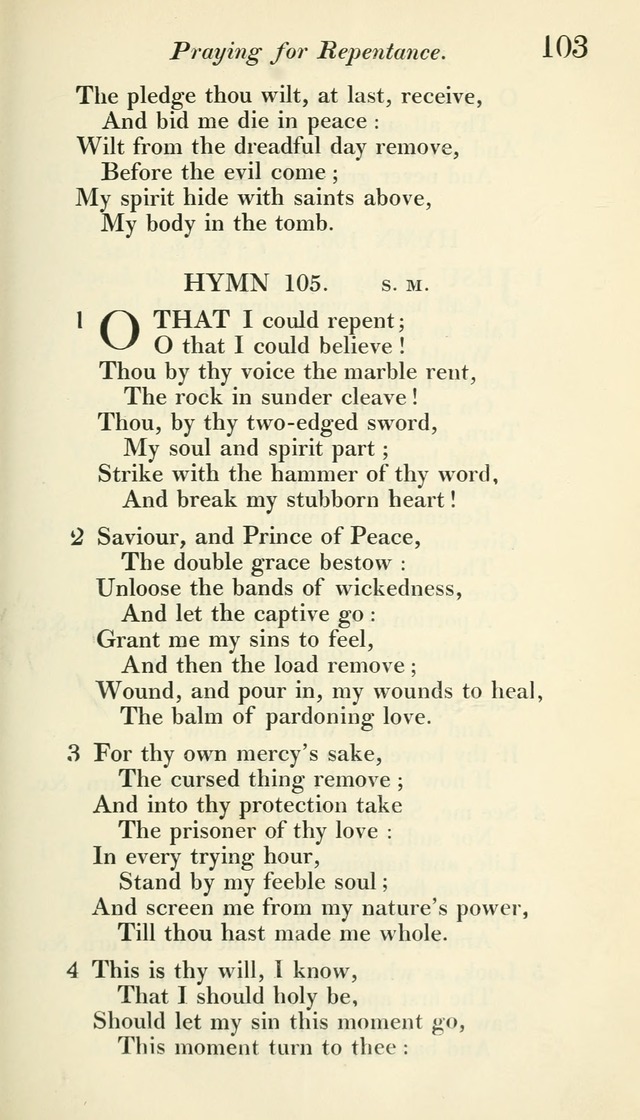 A Collection of Hymns, for the Use of the People Called Methodists, with a Supplement page 105