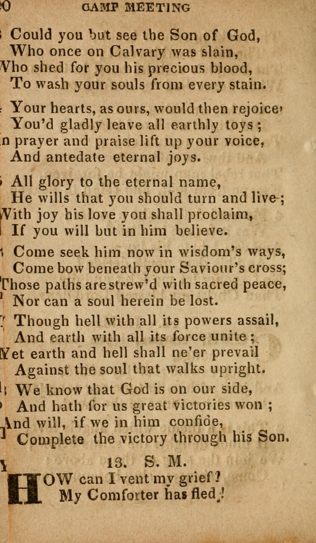 The Camp Meeting Hymn Book: containing the most approved hymns and spiritual songs Used by the Methodist Connexion in the United States page 20