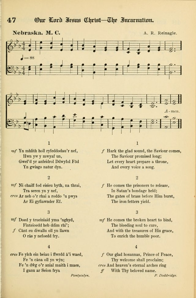 Cân a Mawl: llyfr hymna a thonau Methodistiaid Calfinaidd Unol Dalaethau yr America=Song and Praise: the hymnal of the Calvinistic Methodist Church of the United States of America page 49