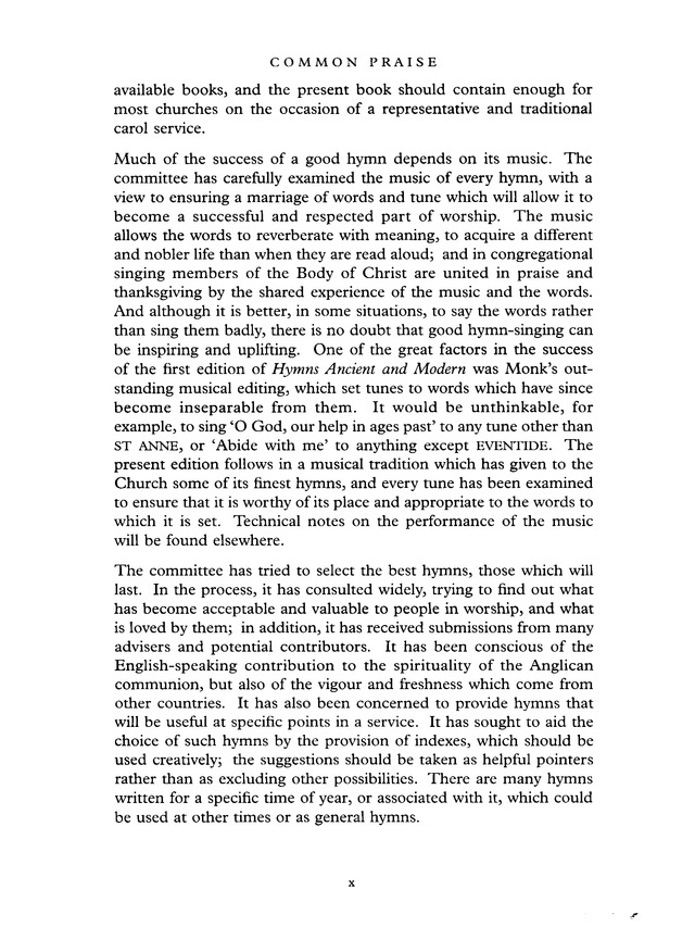 Common Praise: A new edition of Hymns Ancient and Modern page x