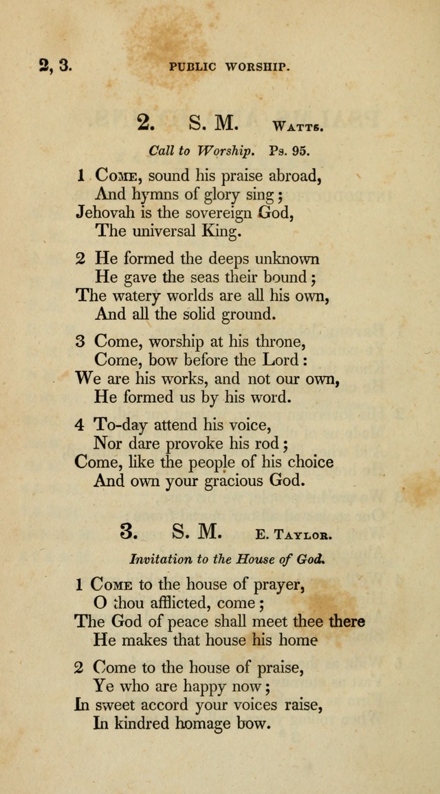 A Collection of Psalms and Hymns for Christian Worship (10th ed.) page 2