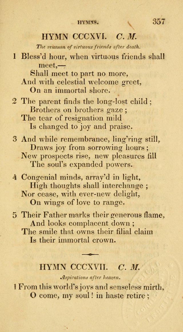 A Collection of Psalms and Hymns for Social and Private Worship page 357