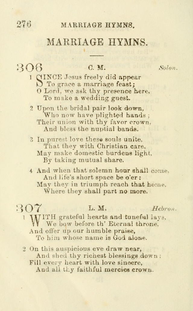 A Collection of Psalms, Hymns, and Spiritual Songs: suited to the various occasions of public worship and private devotion of the church of Christ: with an appendix of  German hymns page 276