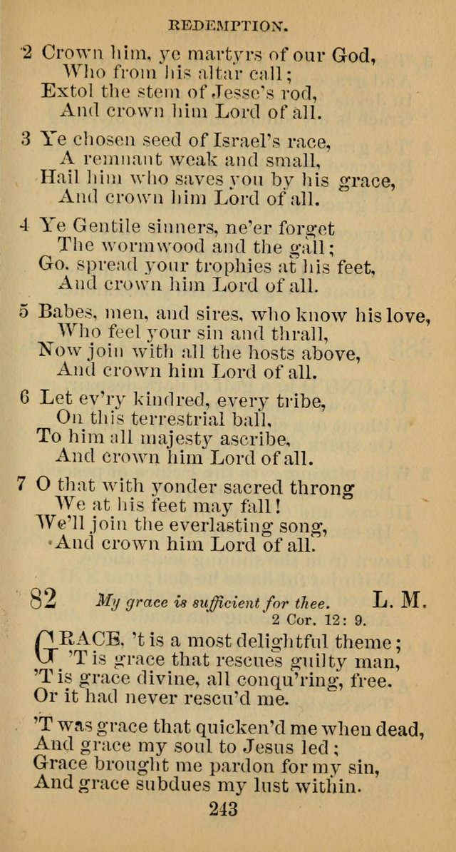 A Collection of Psalms, Hymns and Spiritual Songs; suited to the various kinds of Christian worship; and especially designed for and adapted to the Fraternity of the Brethren... page 250