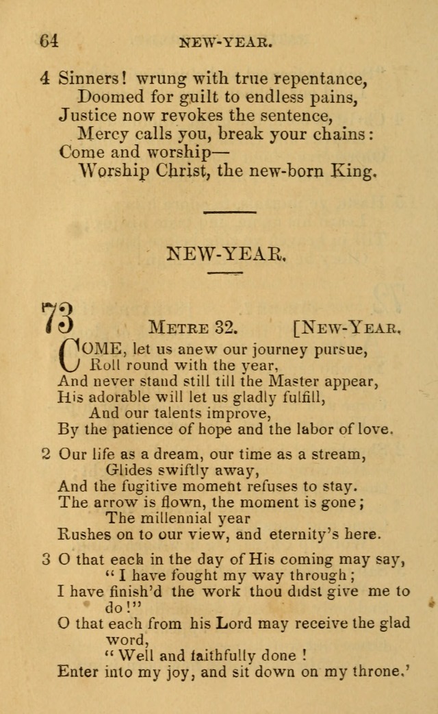 A Collection of Psalms, Hymns, and Spiritual Songs: suited to the various occasions of public worship and private devotion, of the church of Christ (6th ed.) page 64
