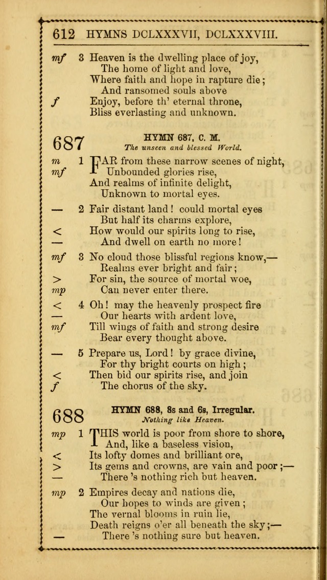 Church Psalmist: or Psalms and Hymns Designed for the Public, Social, and  Private Use of Evangelical Christians ... with Supplement.  53rd ed. page 615