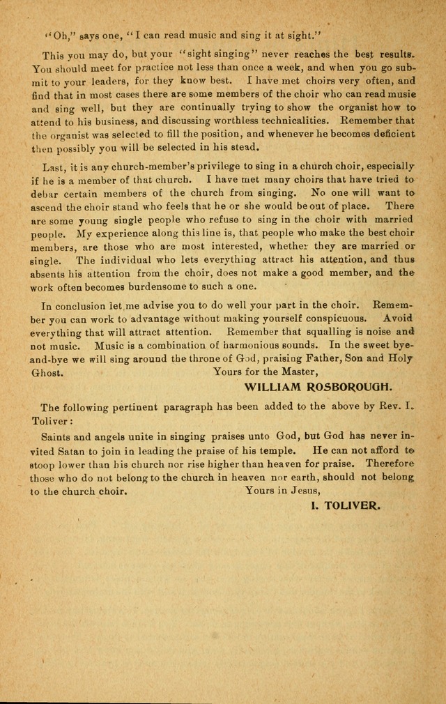 Celestial Showers No. 1, a collection of gospel songs used in Rev. I. Toliver