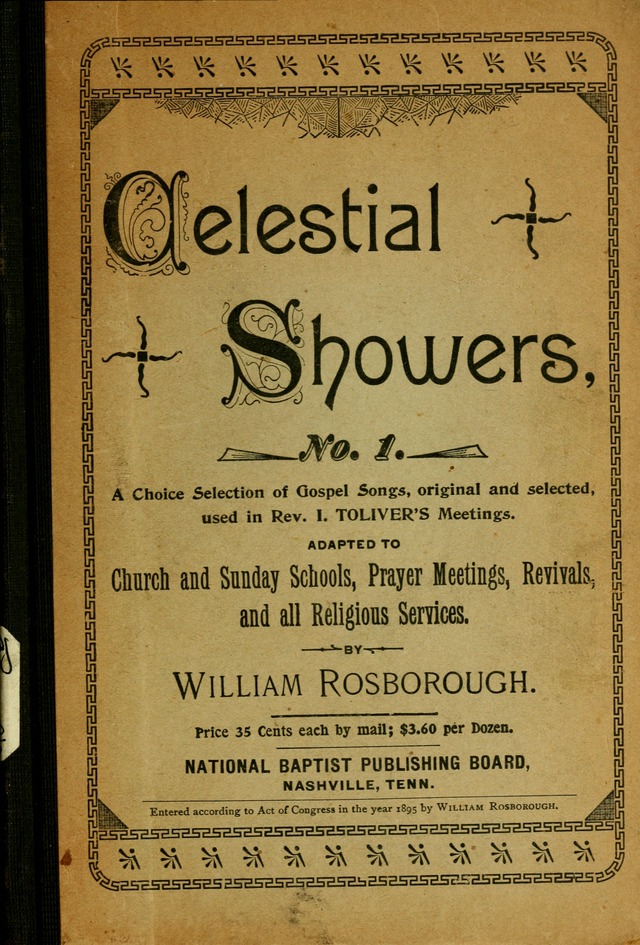 Celestial Showers No. 1, a collection of gospel songs used in Rev. I. Toliver