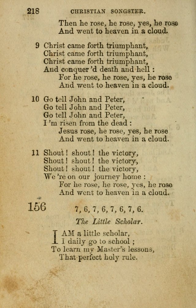 The Christian Songster: a collection of hymns and spiritual songs, usually sung at camp, prayer, and social meetings, and revivals of religion. Designed for all denominations page 227