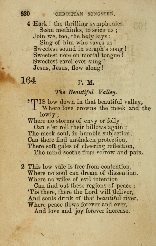 The Christian Songster: a collection of hymns and spiritual songs, usually sung at camp, prayer, and social meetings, and revivals of religion. Designed for all denominations page 239