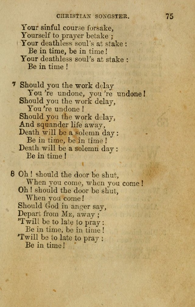 The Christian Songster: a collection of hymns and spiritual songs, usually sung at camp, prayer, and social meetings, and revivals of religion. Designed for all denominations page 82