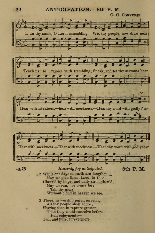 The Centenary Singer: a collection of hymns and tunes popular during the last one hundred years page 22