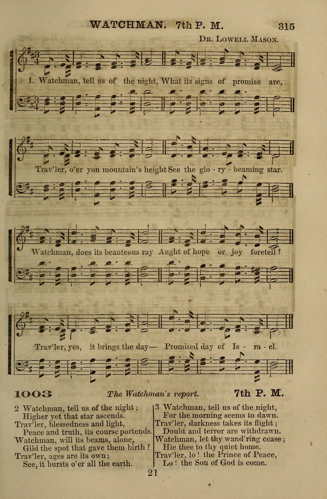 The Centenary Singer: a collection of hymns and tunes popular during the last one hundred years page 315