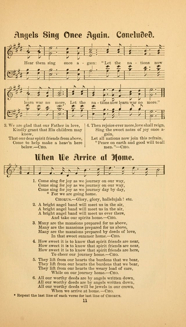 Celestial Sonnets: a collection of new and original songs and hymns of peace and progress, designed for public gatherings, home circles, religious, spiritual, temperance, social and camp meetings, etc page 16