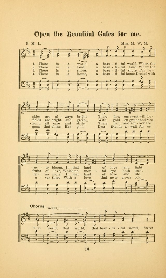 Celestial Sonnets: a collection of new and original songs and hymns of peace and progress, designed for public gatherings, home circles, religious, spiritual, temperance, social and camp meetings, etc page 19