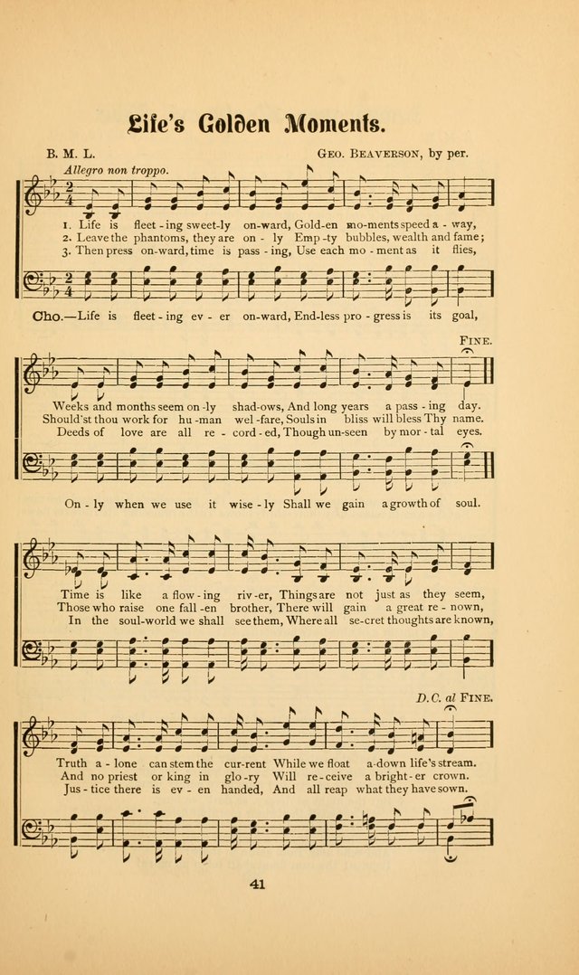Celestial Sonnets: a collection of new and original songs and hymns of peace and progress, designed for public gatherings, home circles, religious, spiritual, temperance, social and camp meetings, etc page 46