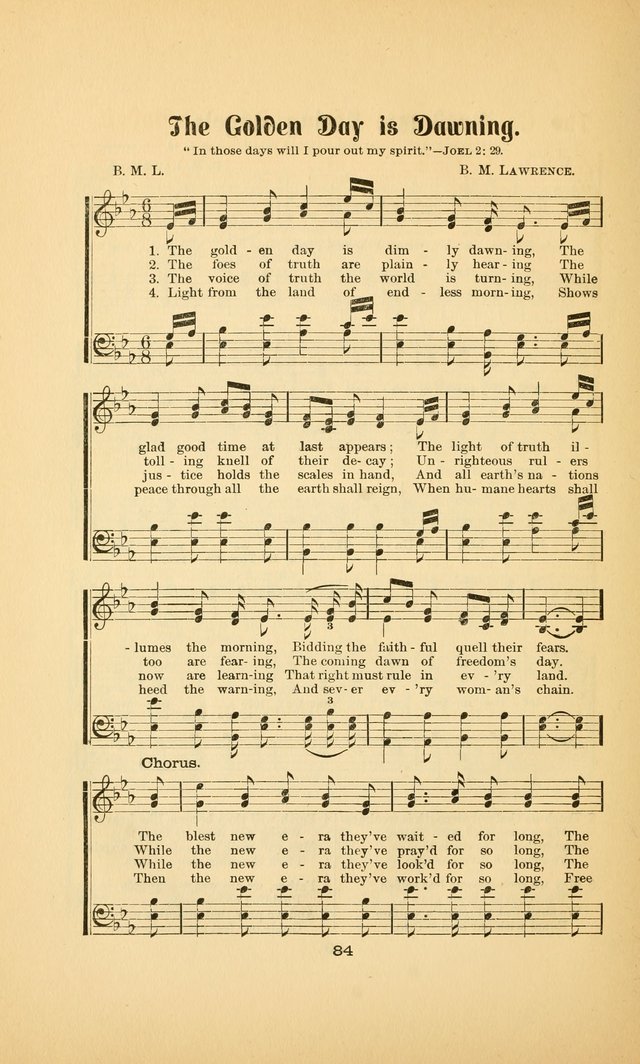 Celestial Sonnets: a collection of new and original songs and hymns of peace and progress, designed for public gatherings, home circles, religious, spiritual, temperance, social and camp meetings, etc page 89